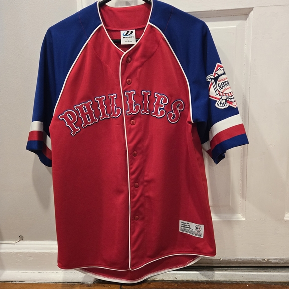 Red and Blue Phillies Baseball Jersey - Picture 2 of 3